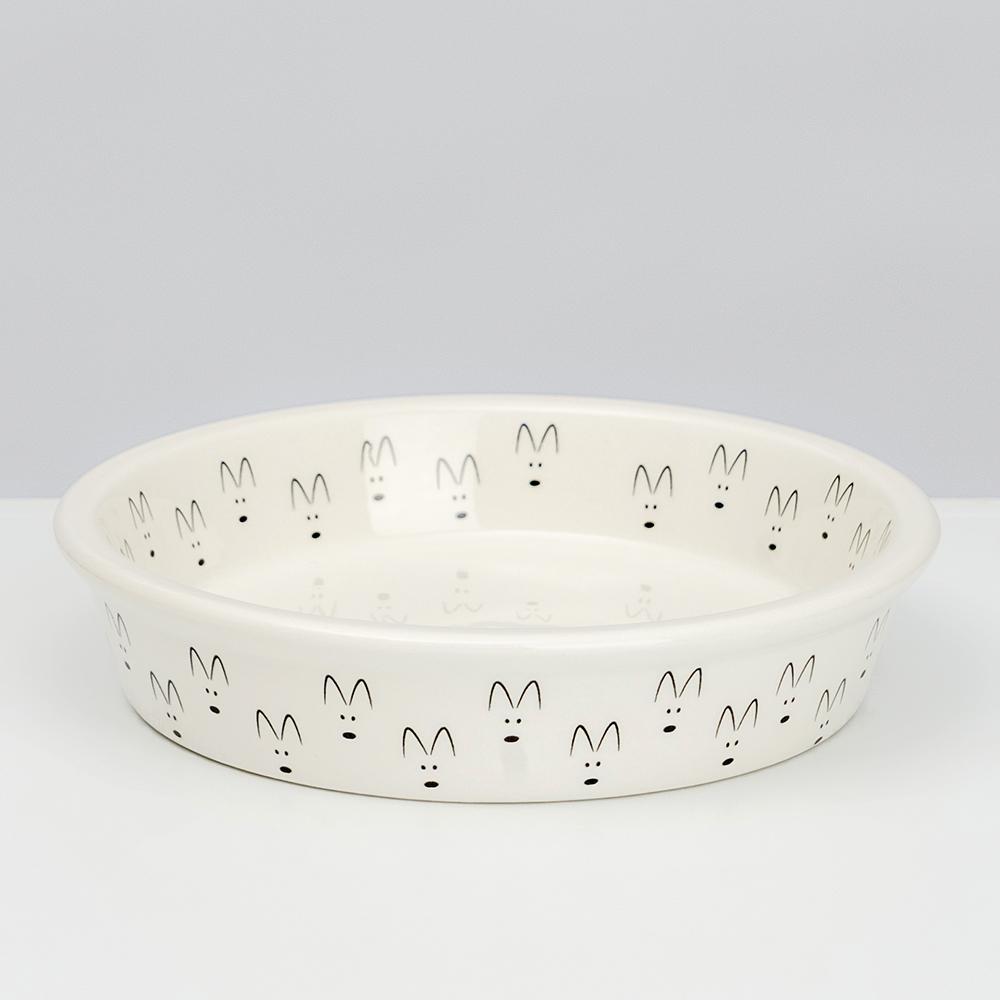 Petmax Миска керамическая для кошек и собак Мордочки, 150 мл, белый