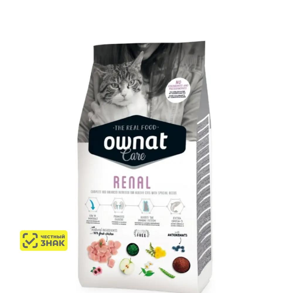 Ownat Adult Care Renal Сухой корм для взрослых кошек с хронической почечной недостаточностью, с курицей, 1,5 кг