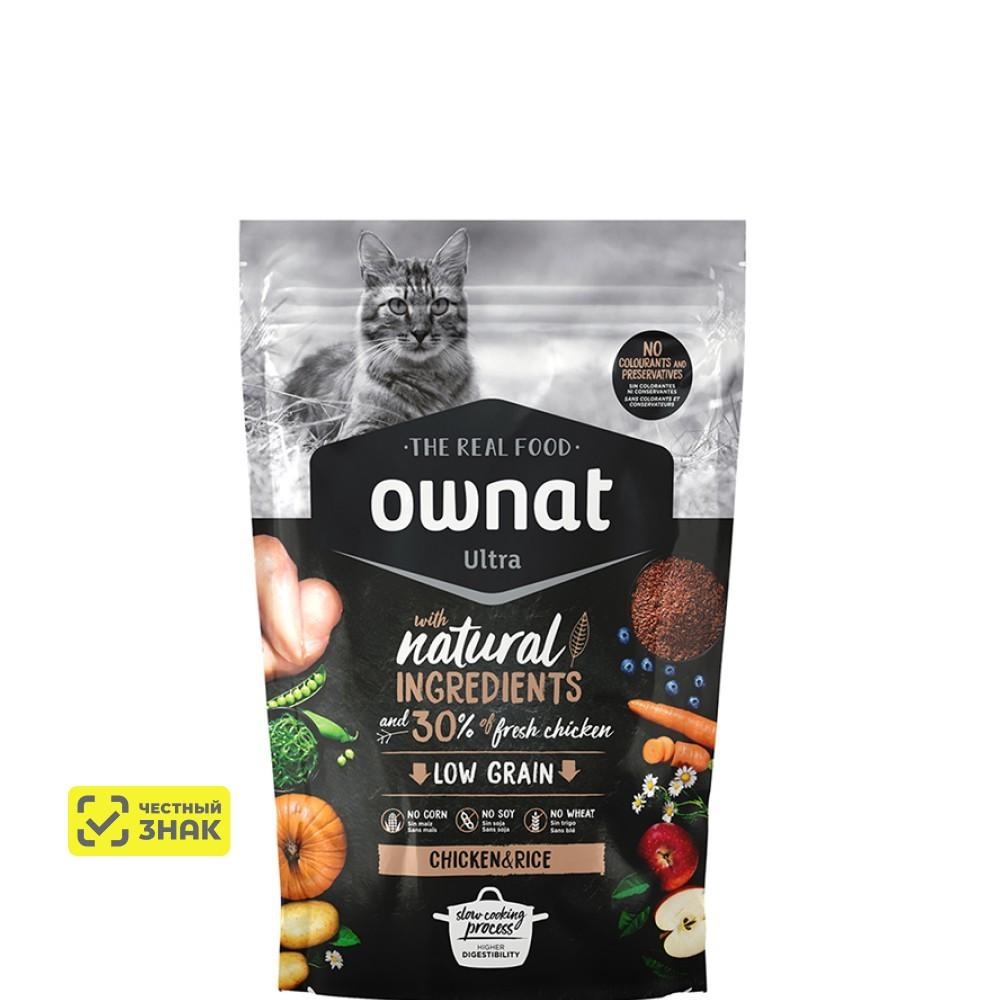 Ownat Ultra Сухой корм для кошек, с курицей и рисом, 400 гр.