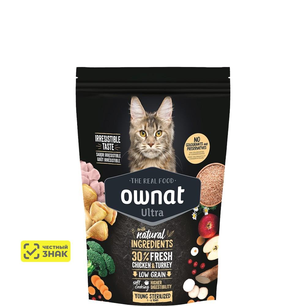 Ownat Сухой корм для стерилизованных кошек, с курицей и индейкой, 400 гр.