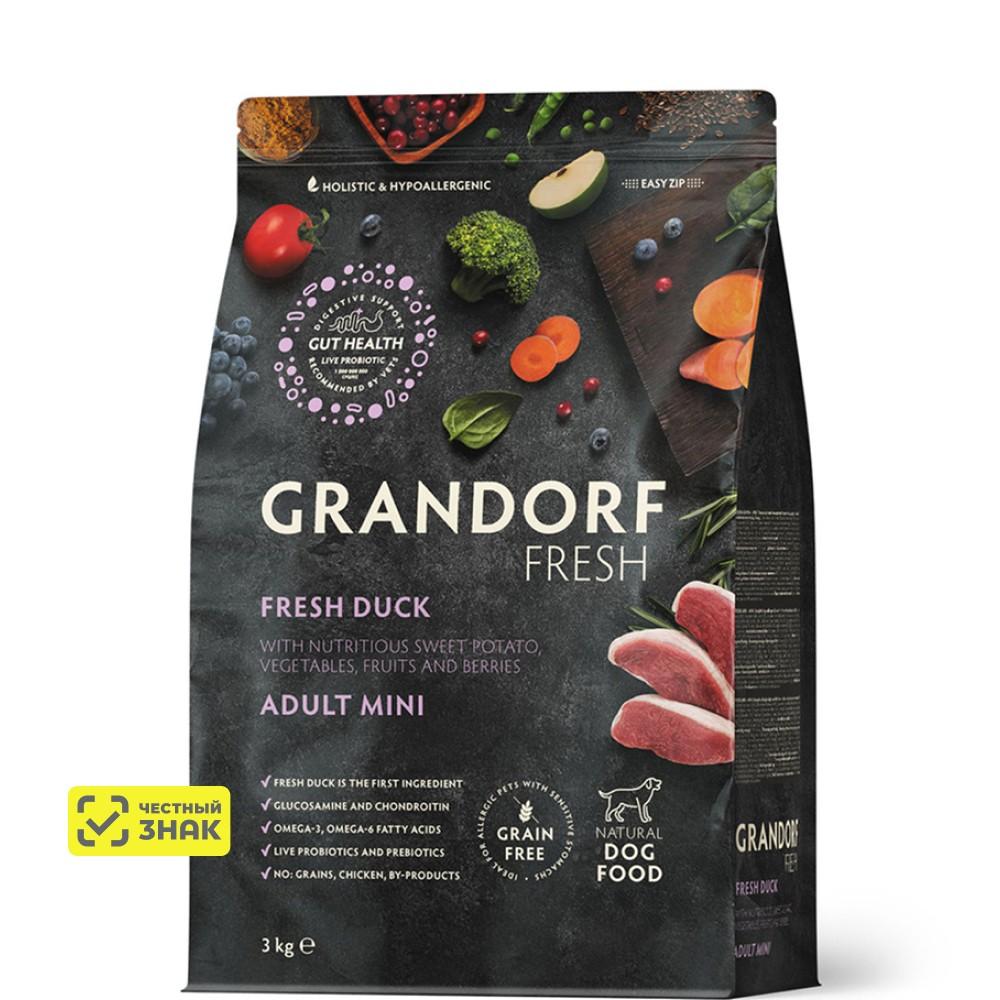 GRANDORF Fresh Adult Mini Сухой корм для собак мелких пород, с уткой и бататом, 3 кг