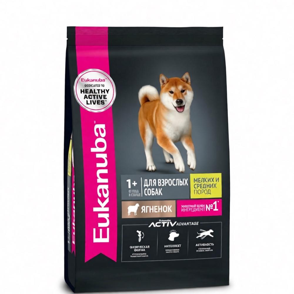 Eukanuba Сухой корм для взрослых собак мелких и средних пород, с ягненком, 3 кг