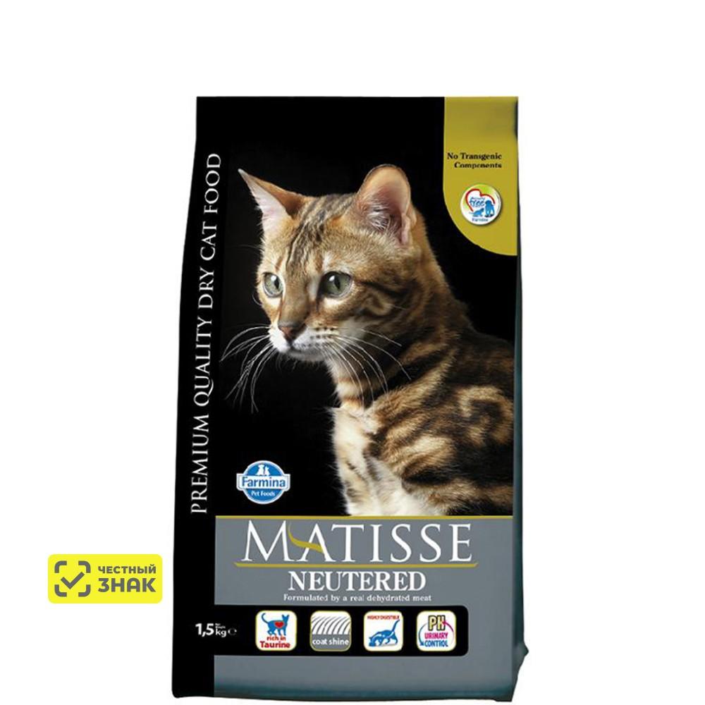 Farmina Matisse Cухой корм для стерилизованных кошек и кастрированных котов, с курицей, 1,5 кг