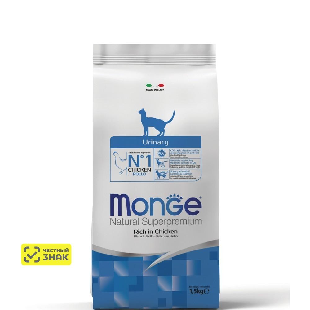 Monge Urinary Сухой корм для профилактики мочекаменной болезни у кошек, с курицей, 1,5 кг