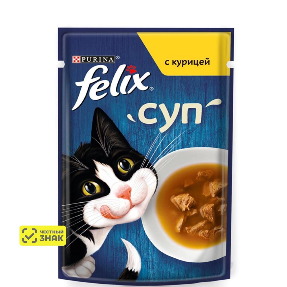 Felix Влажный корм (пауч) для взрослых кошек, с курицей в соусе, 48 гр.