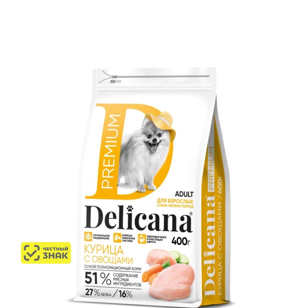 DELICANA Premium Сухой корм для собак средних пород, курица с овощами, 2 кг