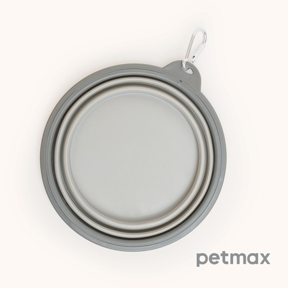 Petmax Миска складная для кошек и собак, L, 1000 мл, серый