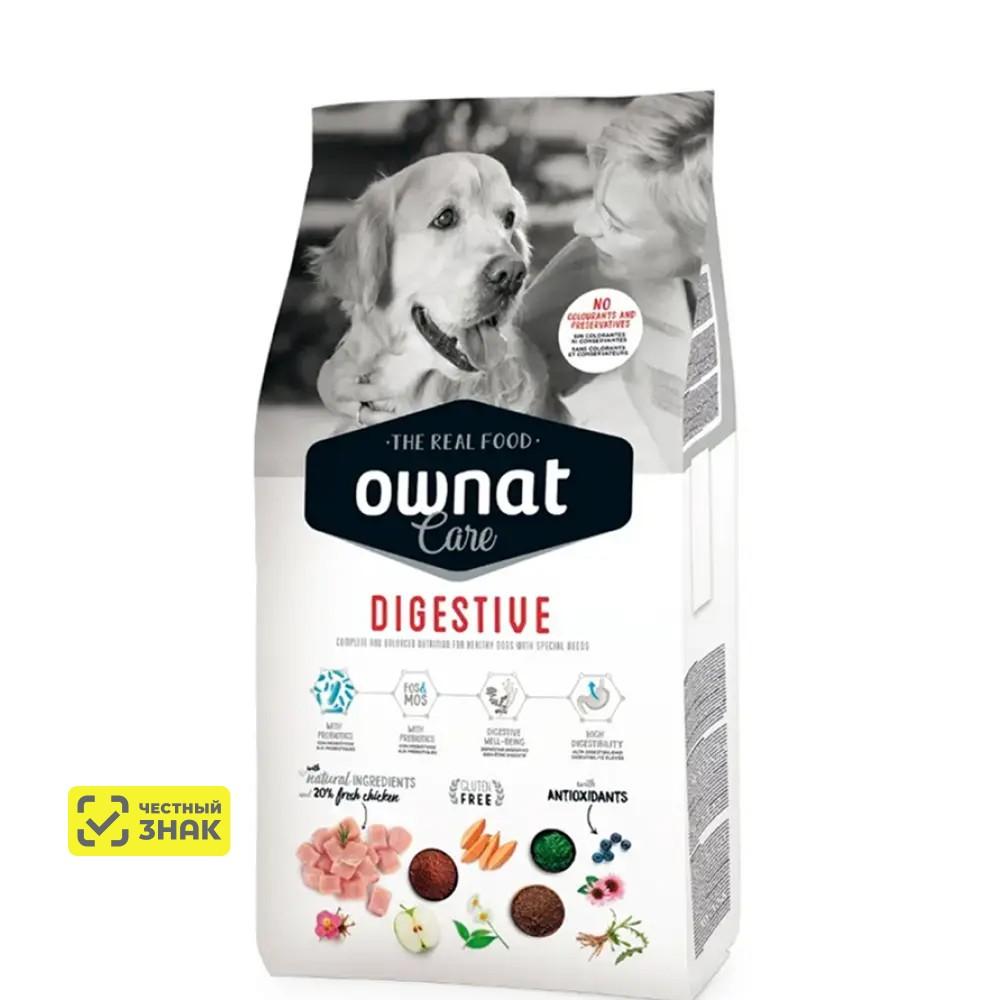 Ownat Adult Care digestive Сухой корм для собак всех пород с чувствительным пищеварением, с курицей, 3 кг