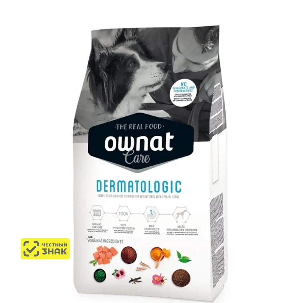 Ownat Adult Care Dermatologic Сухой корм для собак всех пород склонных к дерматологической чувствительности, с лососем, 3 кг