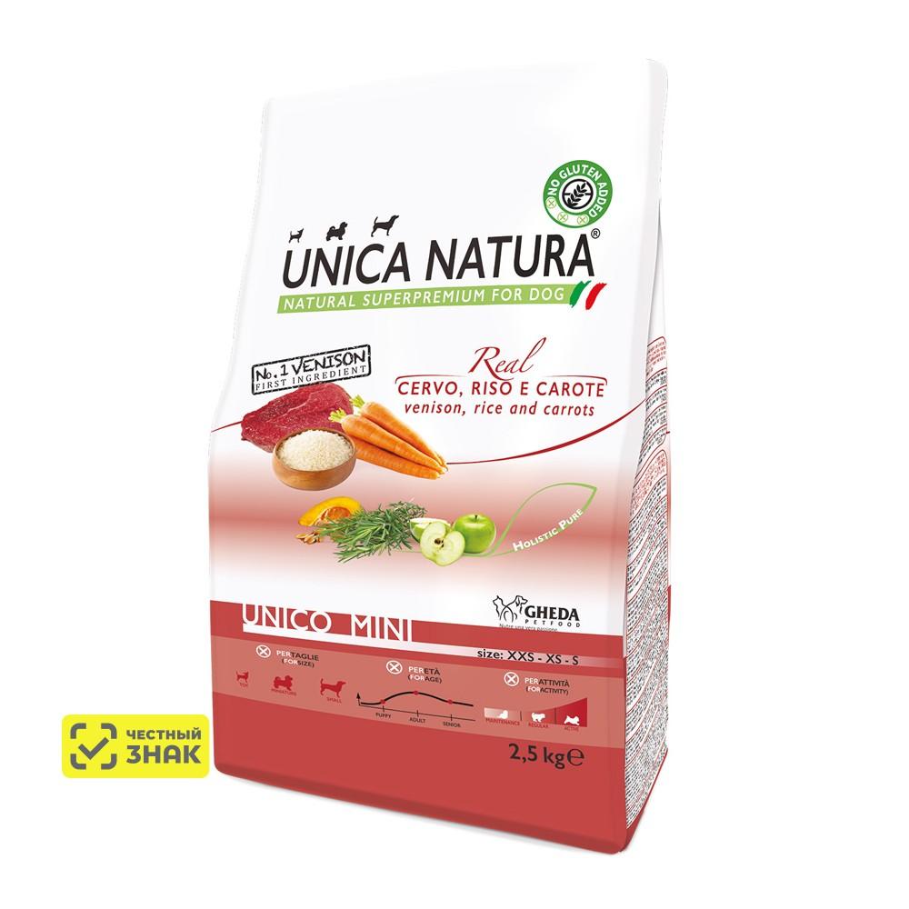 UNICA Natura Сухой корм для собак мелких пород, оленина, рис и морковка, 2,5 кг