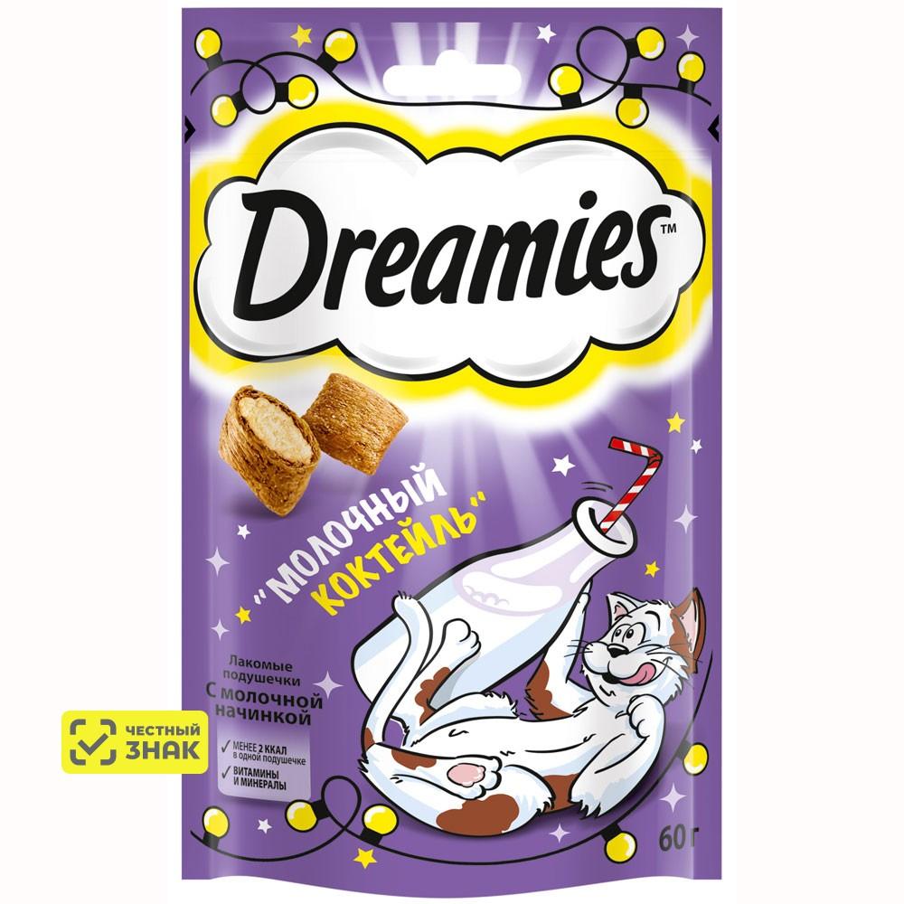 Dreamies Лакомство Молочный коктейль Подушечки с молочной начинкой для кошек, 60 гр.