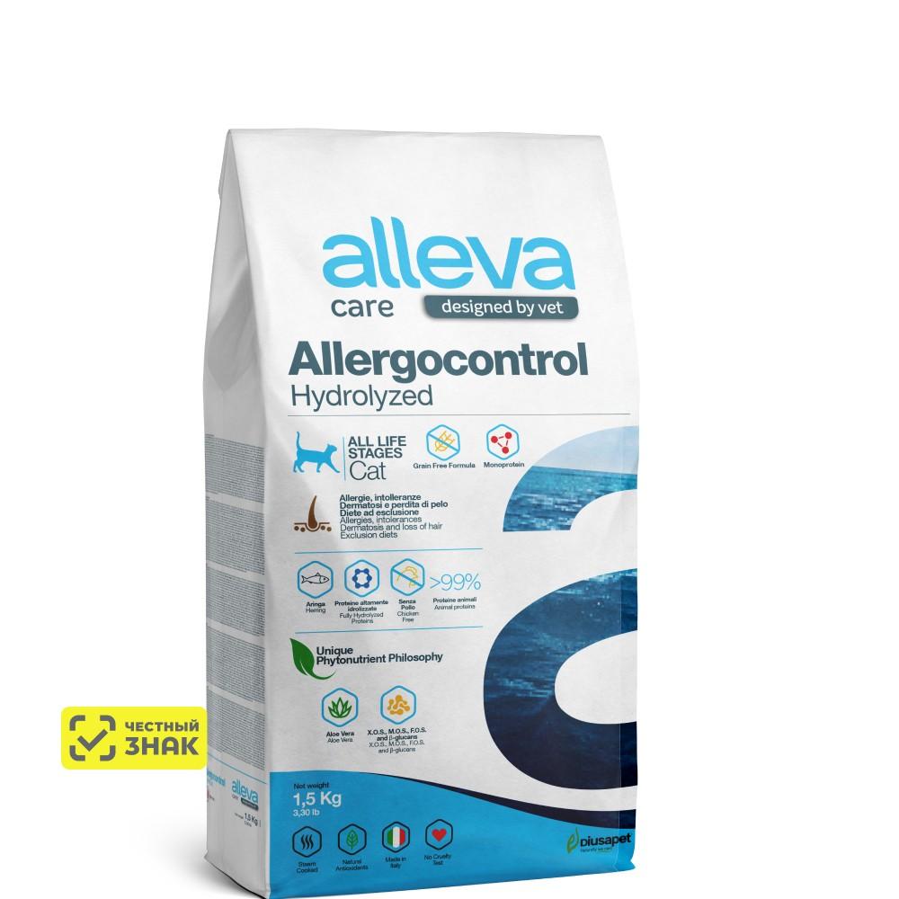 ALLEVA Care Adult Allergocontrol Hydrolyzed Сухой диетический корм для кошек, с океанической рыбой, 1,5 кг