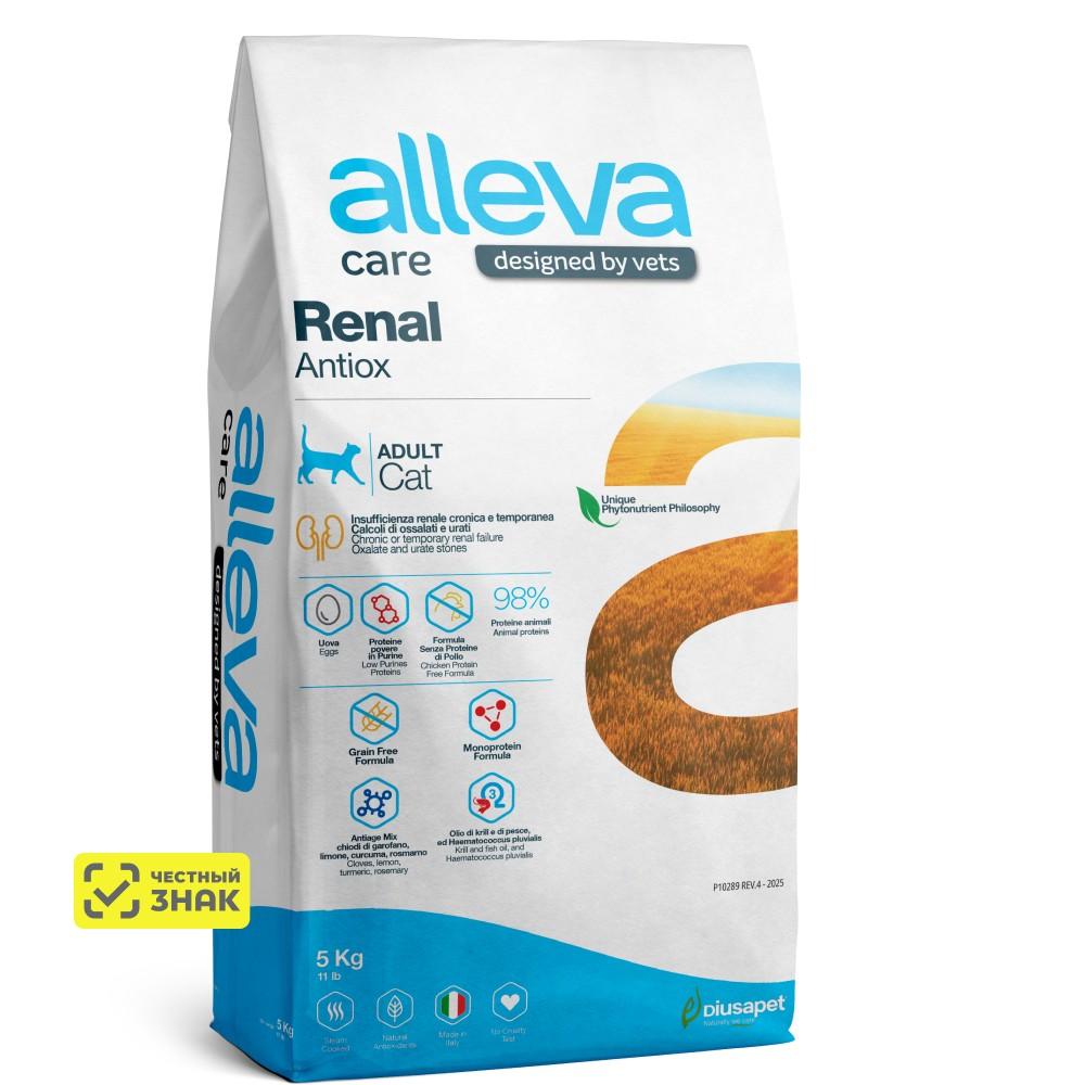 ALLEVA Care Adult Renal Antiox Сухой диетический корм для взрослых кошек, с куриным яйцом, 5 кг