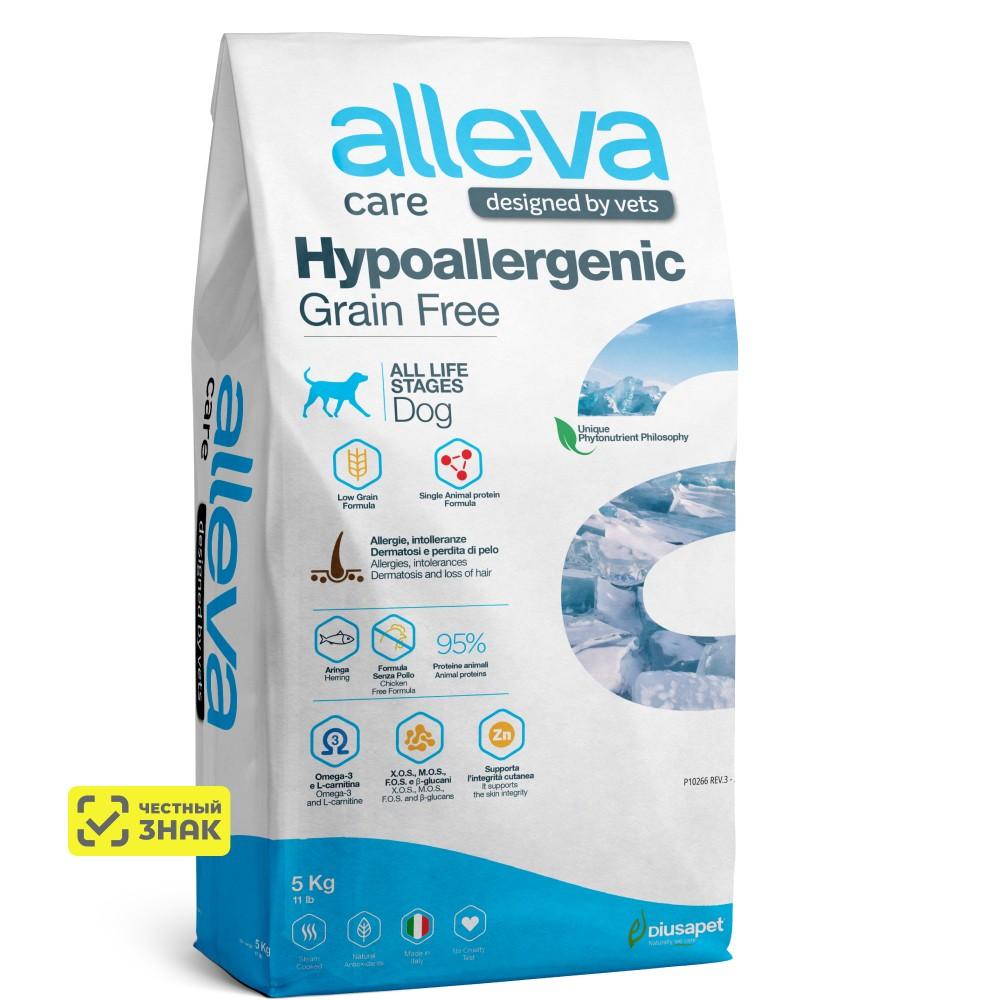 ALLEVA Care Hypoallergenic Grain Free Сухой беззерновой гипоаллергенный корм для собак, с океанической рыбой, 5 кг