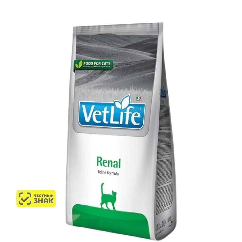 Farmina Vet Life Renal Сухой диетический корм для кошек при почечной недостаточности, с курицей, 2 кг