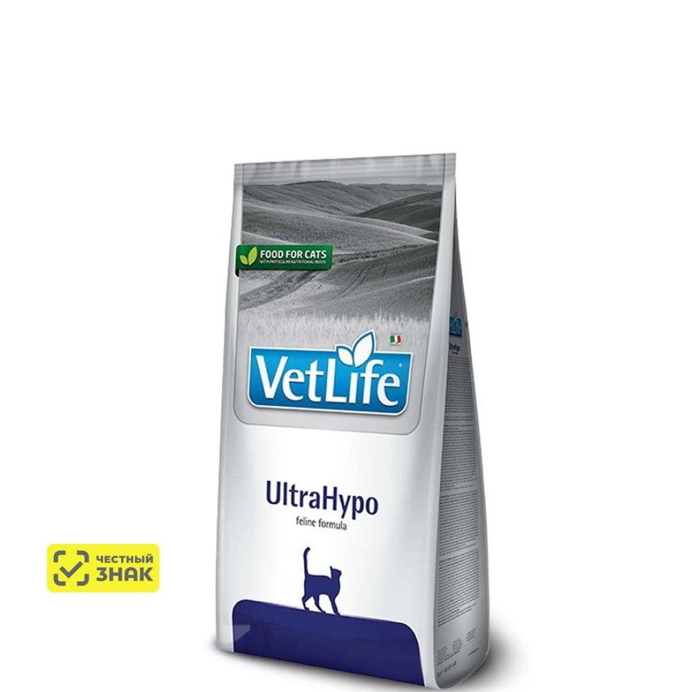 Farmina Vet Life UltraHypo Сухой диетический корм для кошек гипоаллергенный, с рыбой, 400 гр.