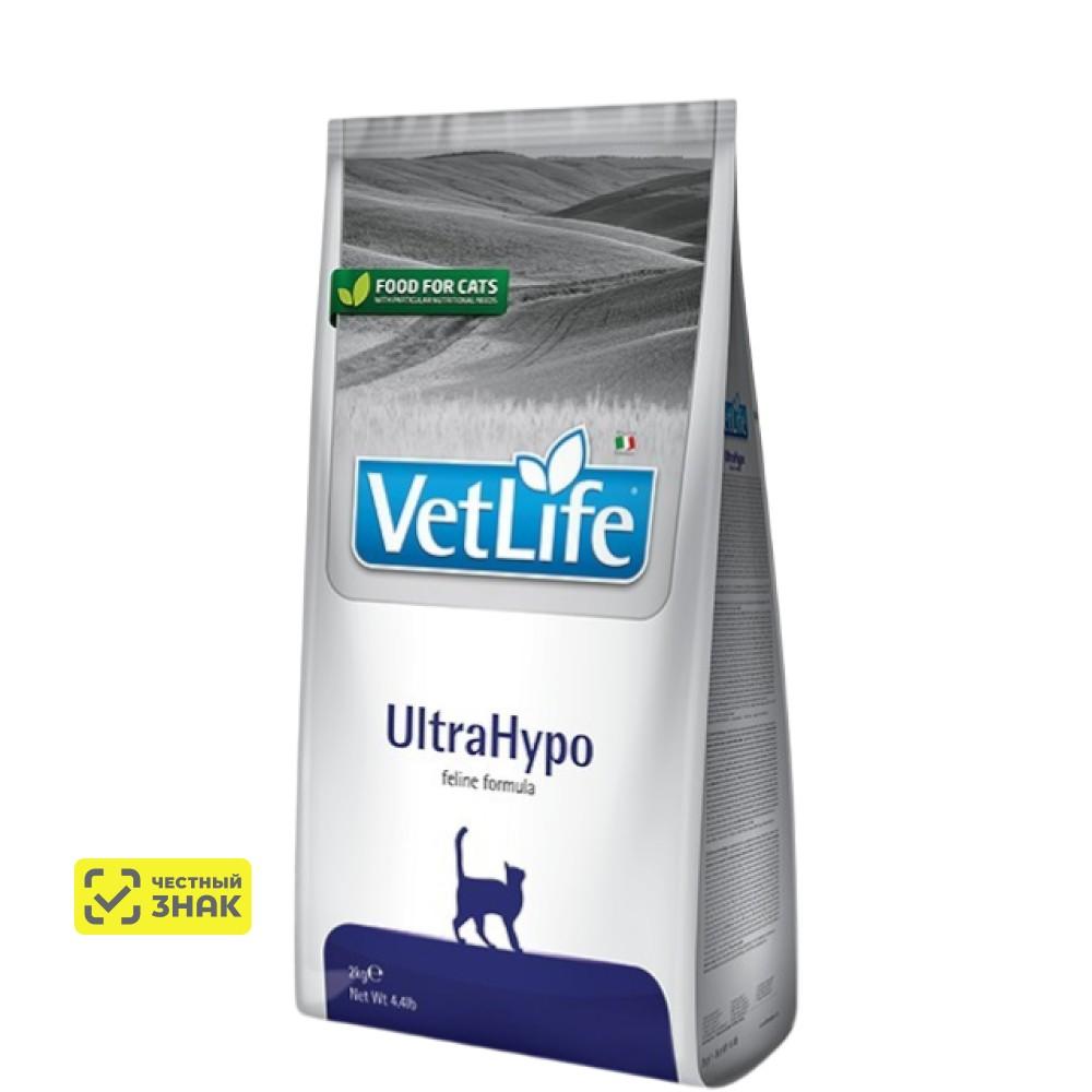 Farmina Vet Life UltraHypo Сухой диетический корм для кошек гипоаллергенный, с рыбой, 2 кг