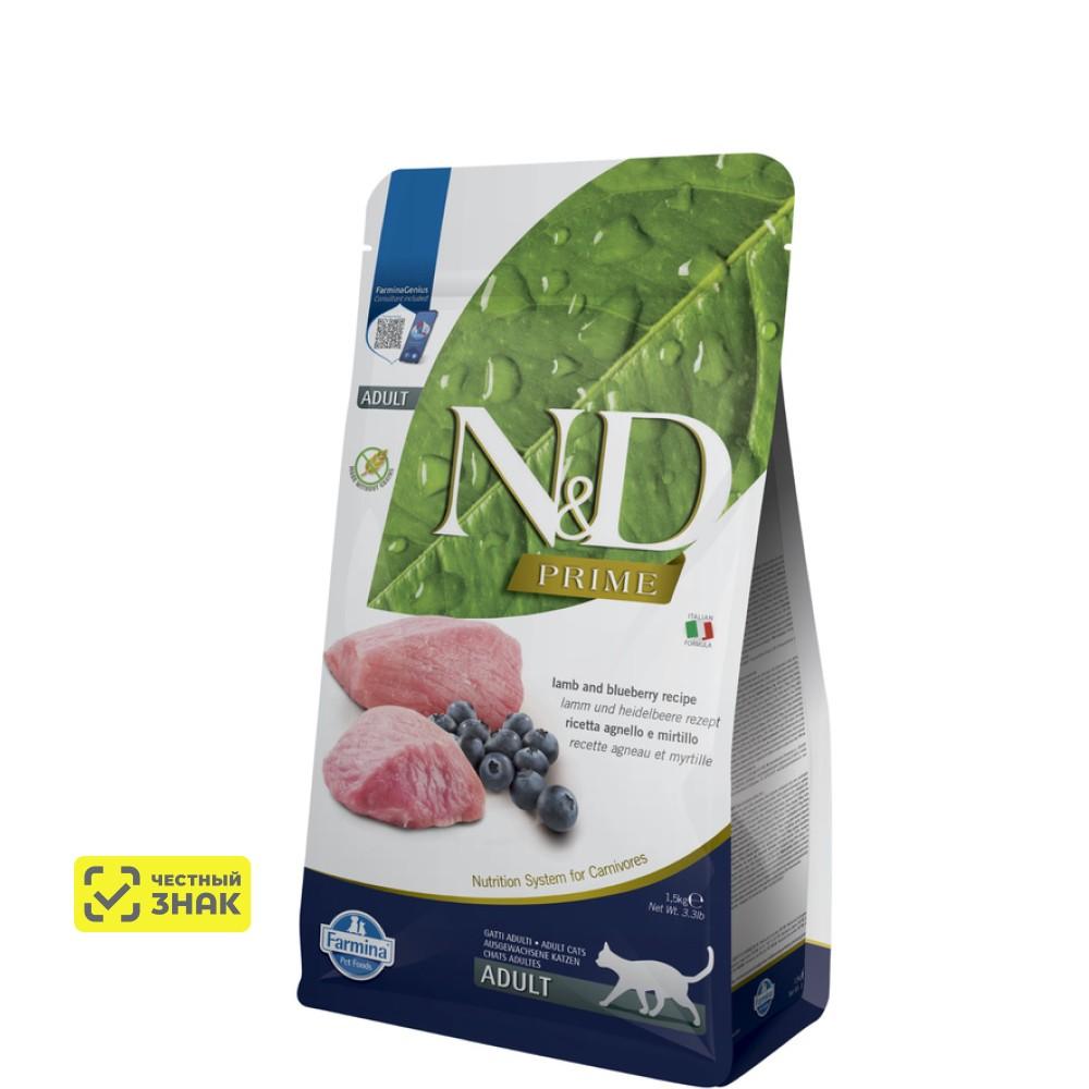Farmina ND Prime Сухой корм для кошек, с ягненком и черникой, 1,5 кг