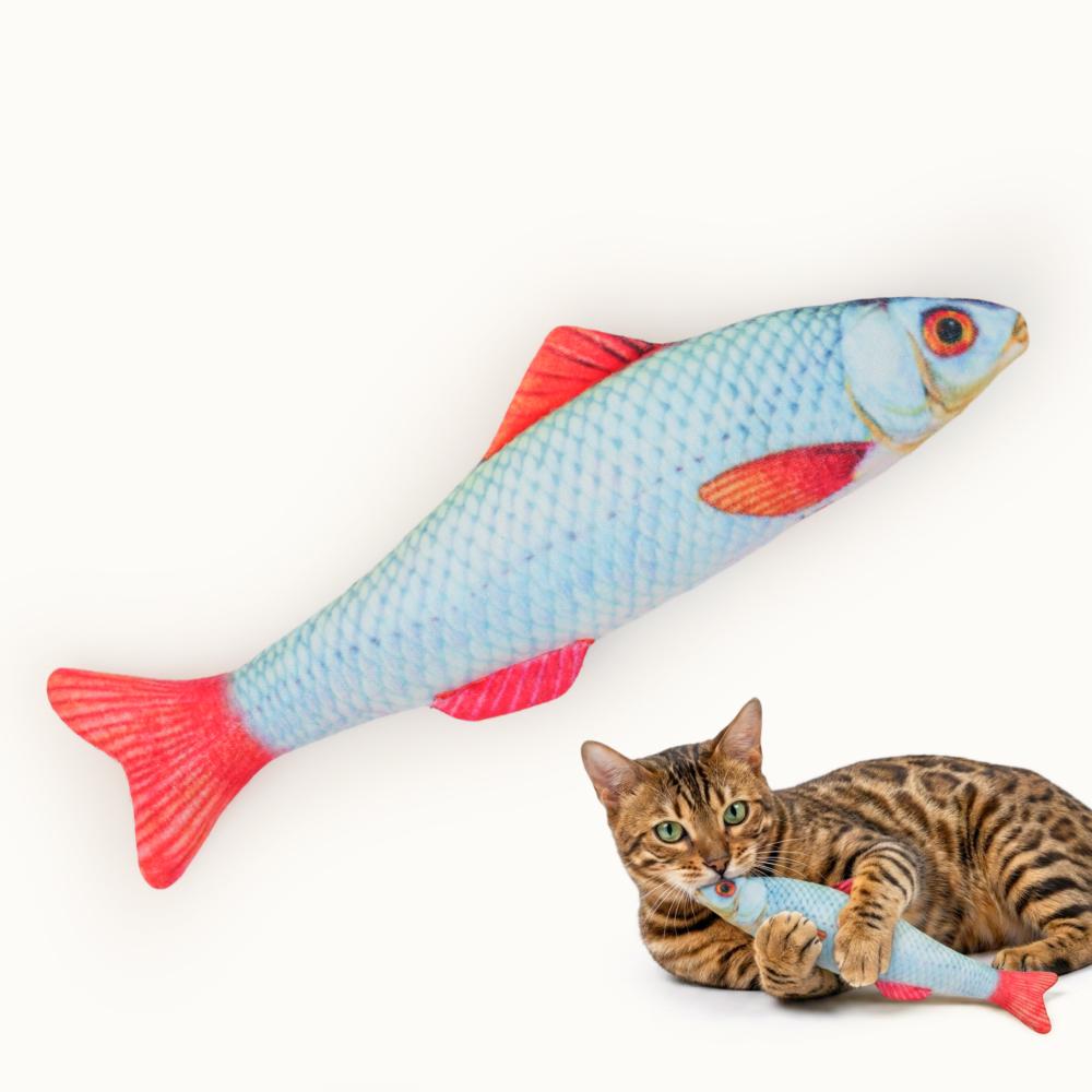 Pet hobby Игрушка для кошек Рыба Красноперка с валерианой и кошачьей мятой, 18х4х4 см