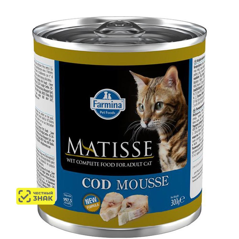 Farmina Matisse Влажный корм (консервы) для кошек, мусс с треской, 300 гр.
