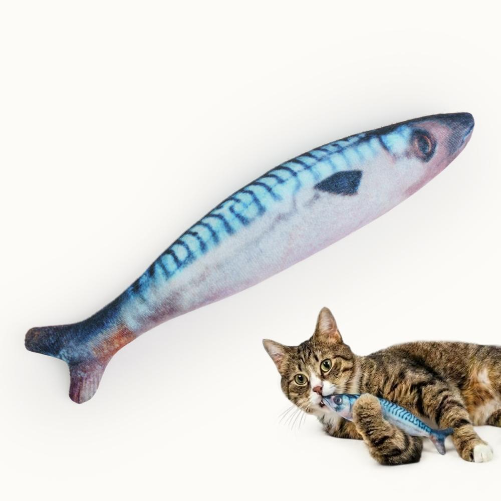 Pet hobby Игрушка для кошек Рыба Скумбрия с валерианой и кошачьей мятой, 19,5 см