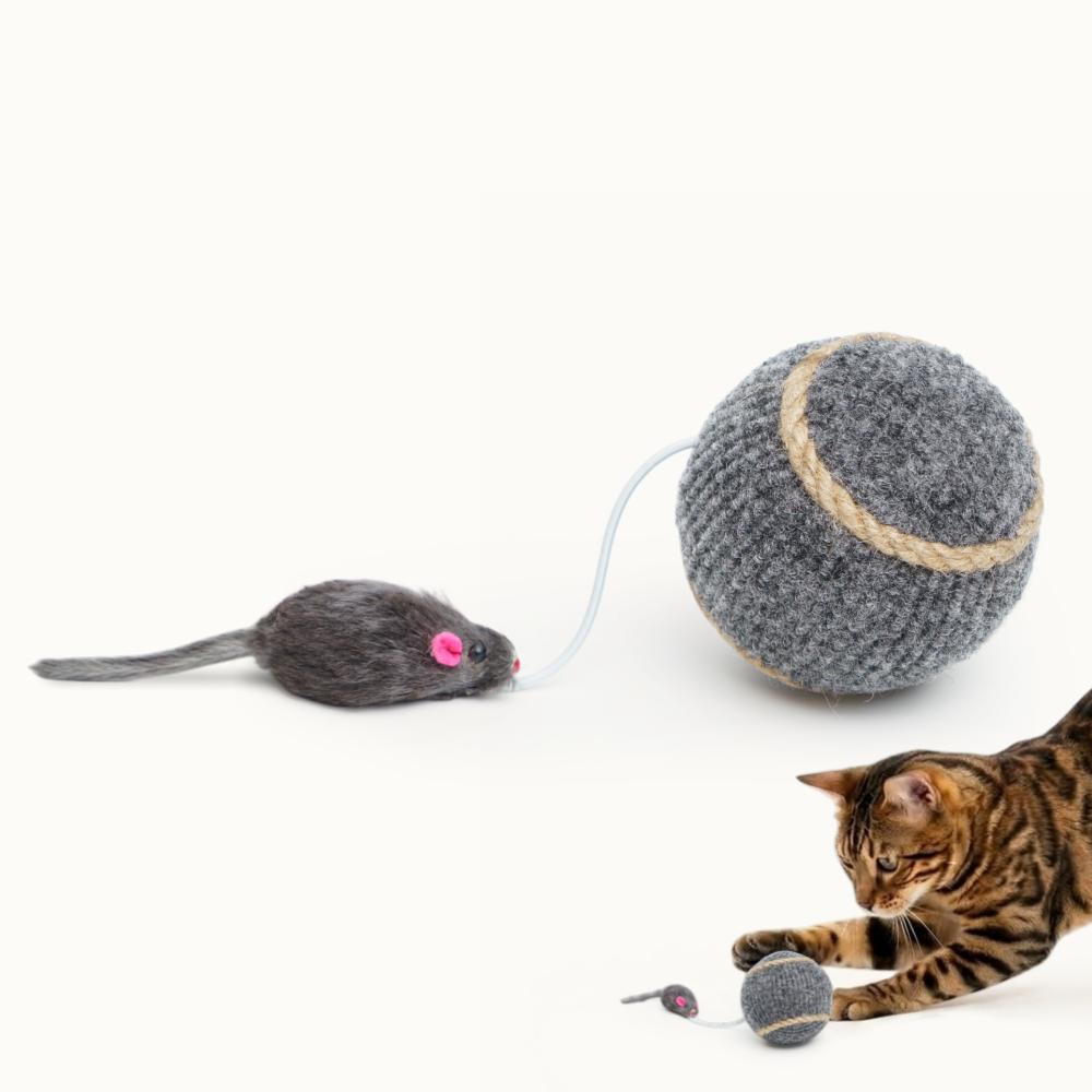 Pet hobby Игрушка-когтеточка из ковролина для кошек Шар с мышкой, 7,5 см