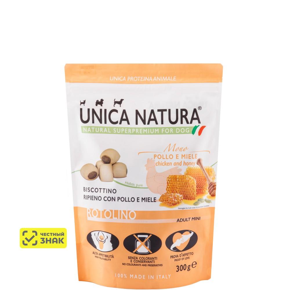 UNICA Natura Лакомство Печенье с мясом курицы и медом для собак, 300 гр.
