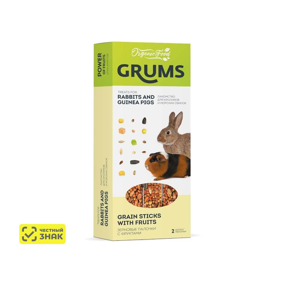 GRUMS Лакомство Зерновые палочки для кроликов и морских свинок, 2х50 гр.