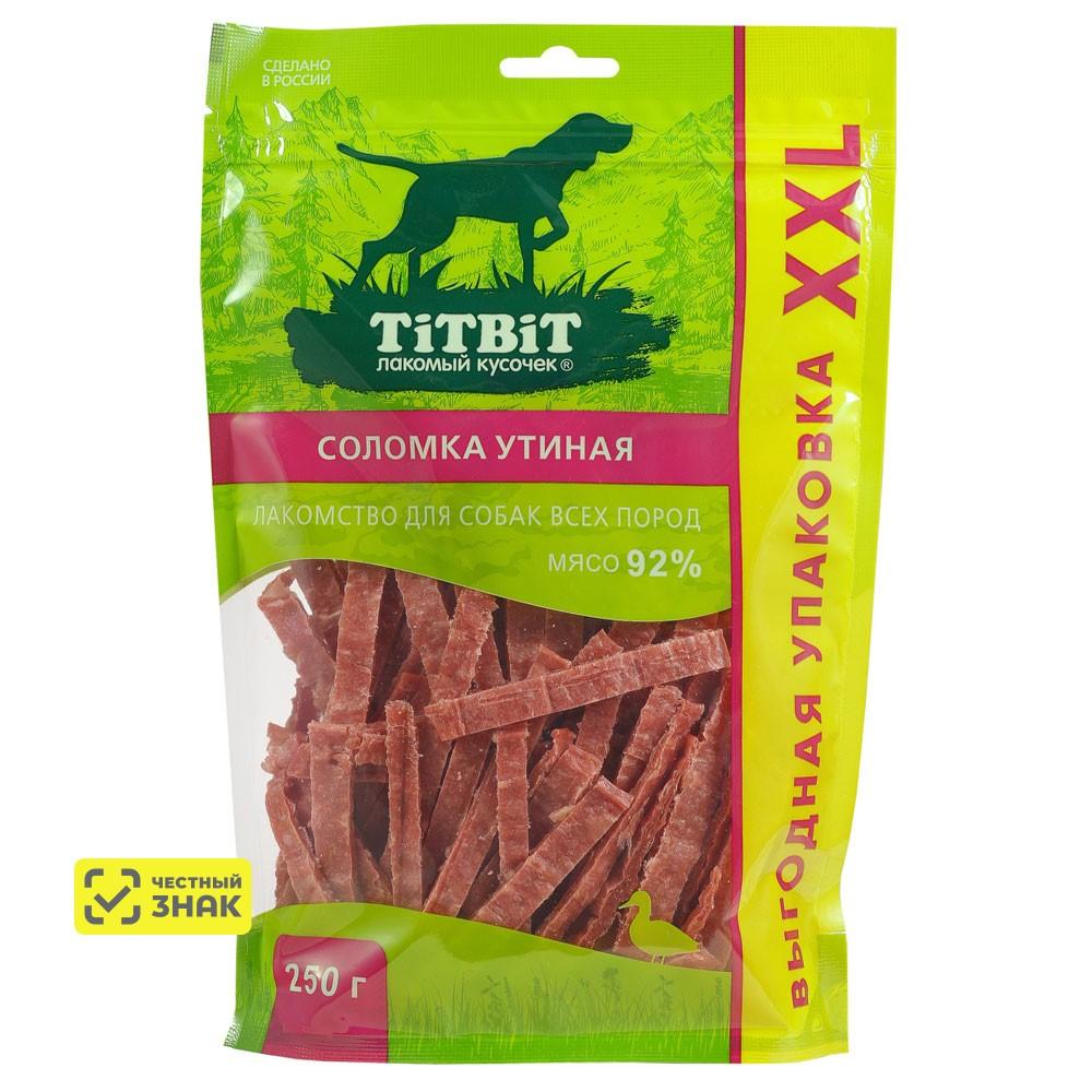 TiTBiT Лакомство Соломка утиная для собак, 250 гр.