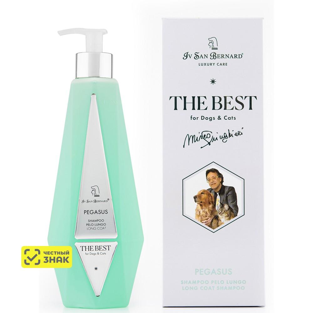 Iv San Bernard Шампунь для длинной шерсти кошек и собак с экстрактом мальвы The Best line Pegasus, 550 мл