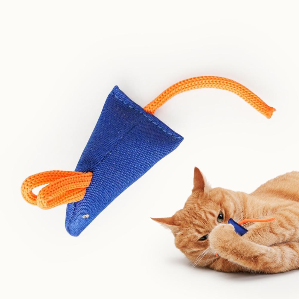 Pet hobby Игрушка с мятой для кошек Мышка Грета, 6,5х4х1,5 см, синий