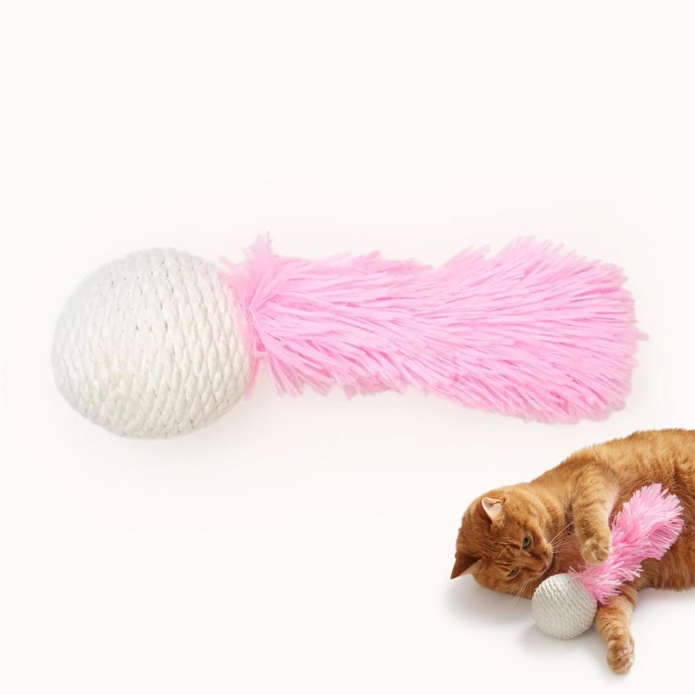 Pet hobby Игрушка для кошек Шар-когтеточка, диаметр мячика 7,5 см, общая длина 23 см