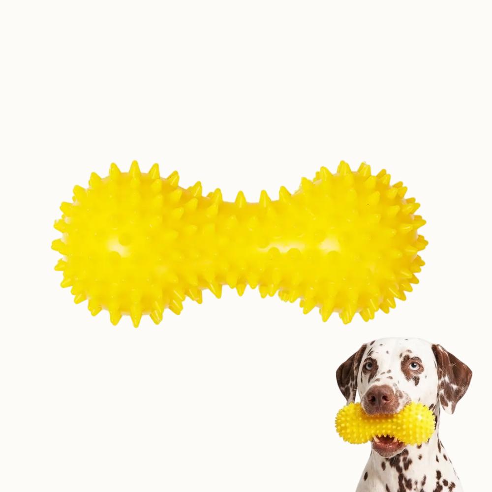 Pet hobby Игрушка для собак мелких и средних пород Гантель массажная, 14 см, желтый