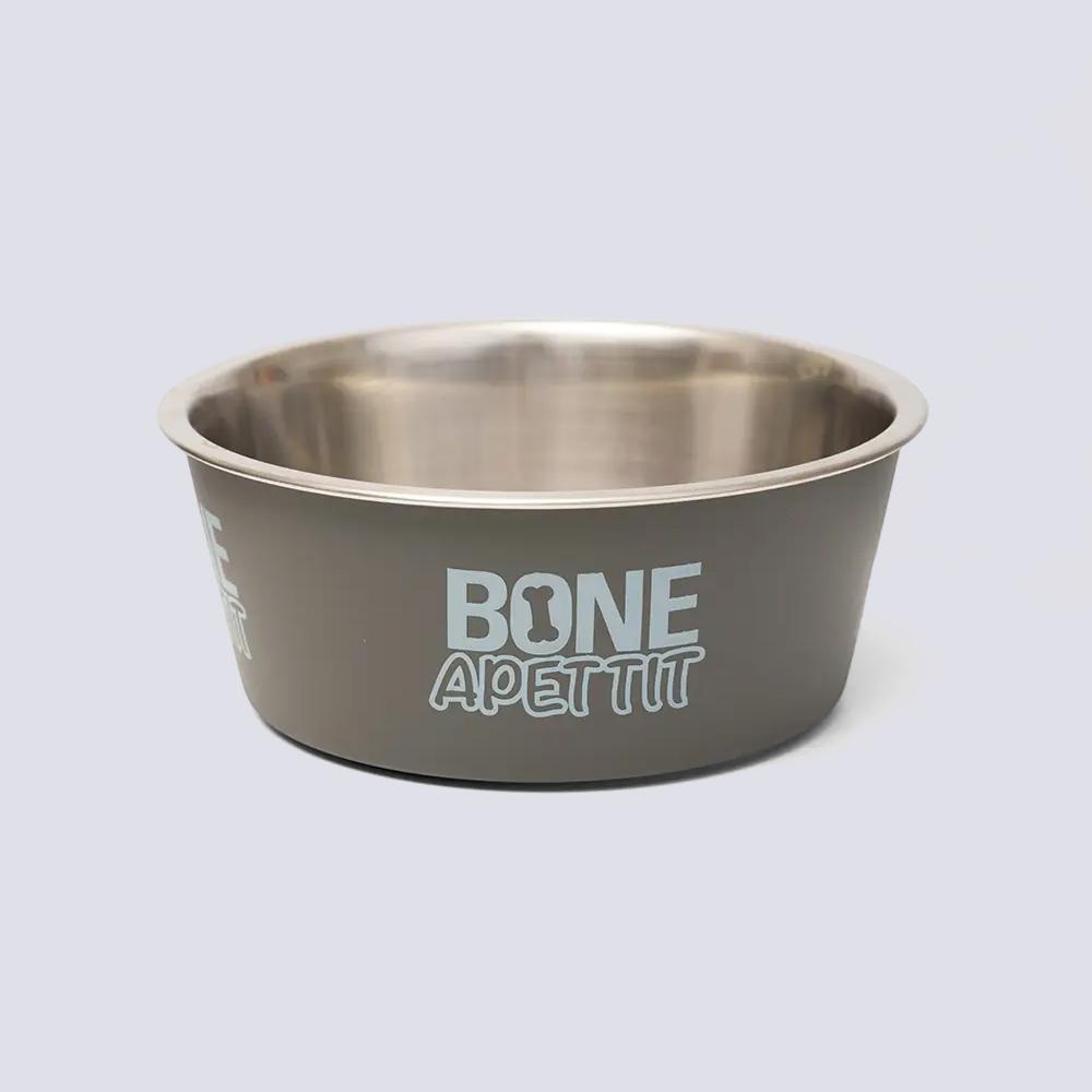RURRI Миска для кошек и собак Bone Appetit, 400 мл, 12,7х5 см, серый