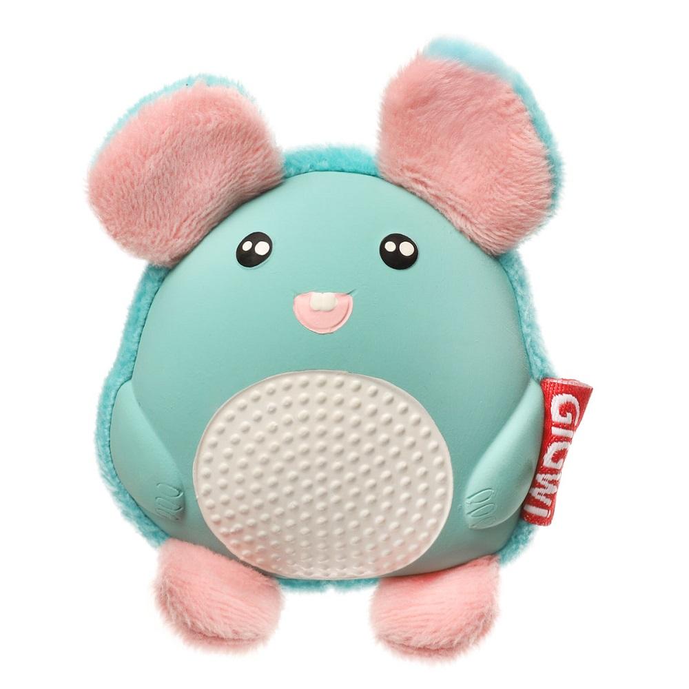 GiGwi Suppa Puppa Игрушка мягкая для щенков с тренажёром для зубов и пищалкой Мышонок, 8х6х3 см, бирюзовый