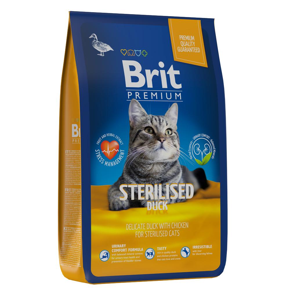 Brit Premium Cat Duck&Chicken сухой корм для стерилизованных кошек с уткой и курицей, 8кг