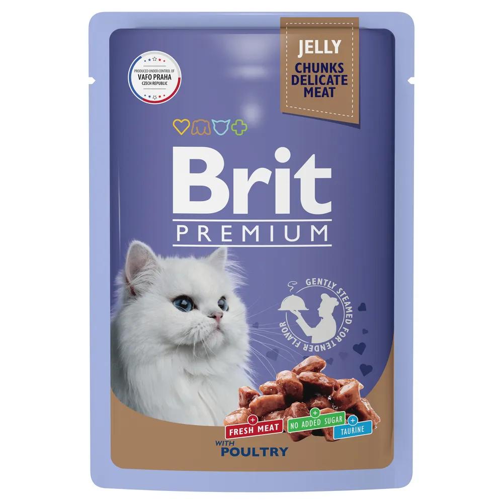 Brit Premium пауч для взрослых кошек ассорти из птицы в желе, 85 гр