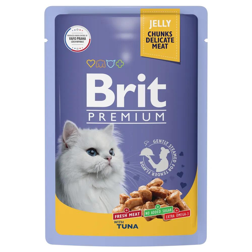 Brit Premium пауч для взрослых кошек тунец в желе, 85 гр