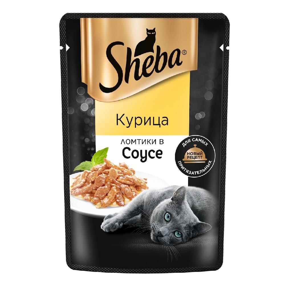 Sheba Влажный корм (пауч) для кошек, с ломтиками курицы в соусе, 75 гр.