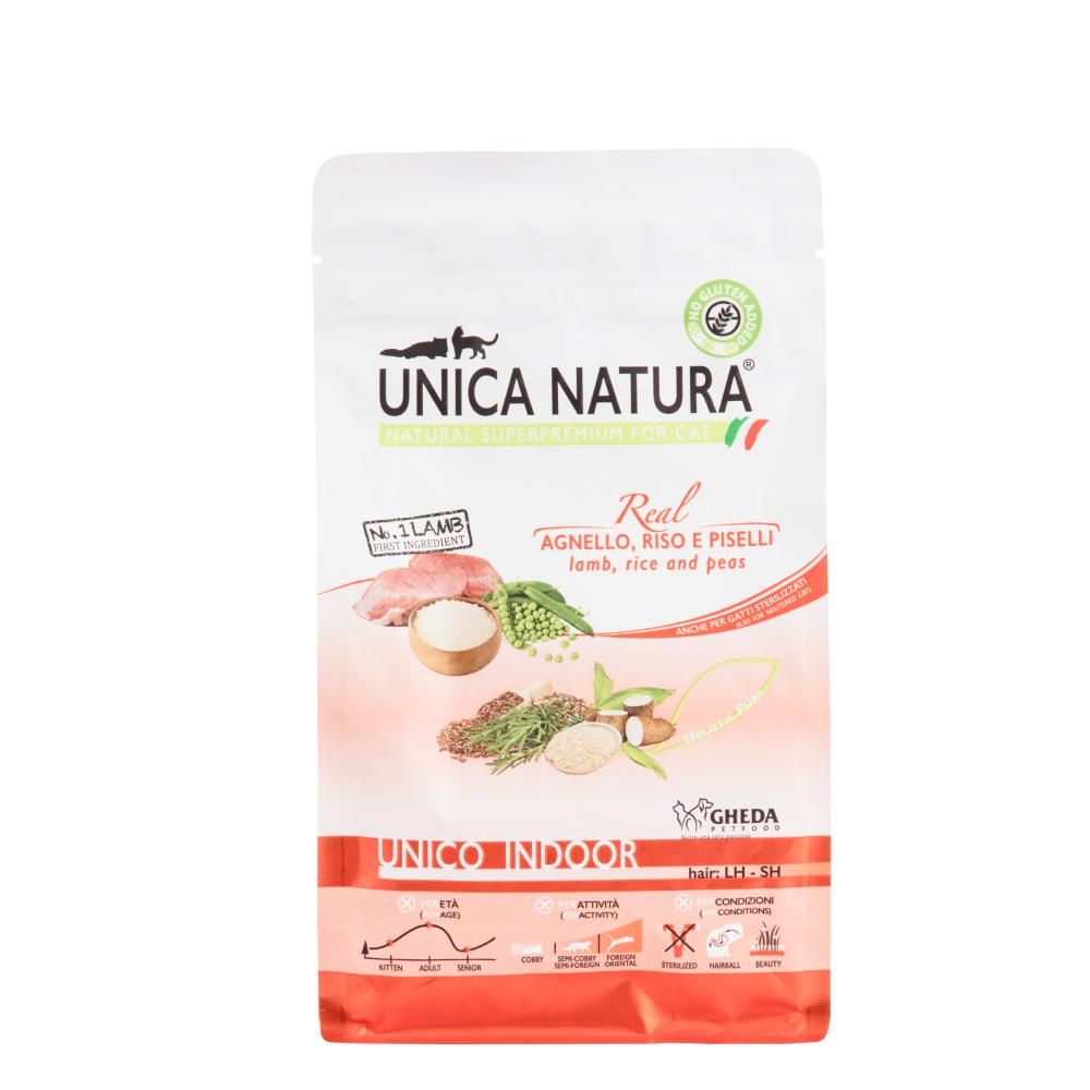 UNICA Indoor Сухой корм для кошек, с ягненком, рисом и горохом, 350 гр.