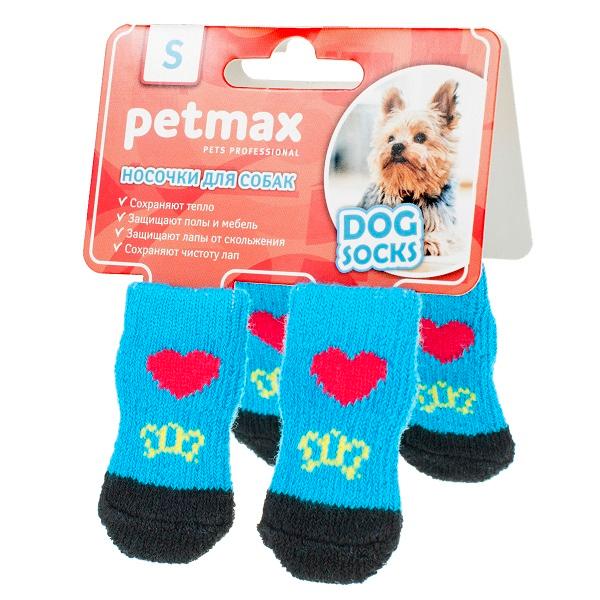 Petmax Носки для собак с сердцем WanTalk XL синий (унисекс)