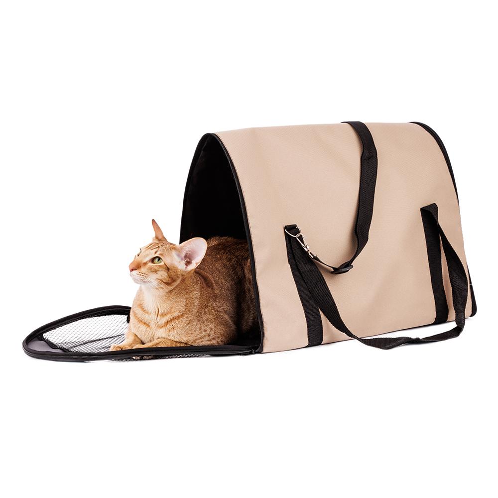 Pet hobby Сумка-переноска для кошек и собак мелких пород Flip, L, 47х29х33 см, бежевая
