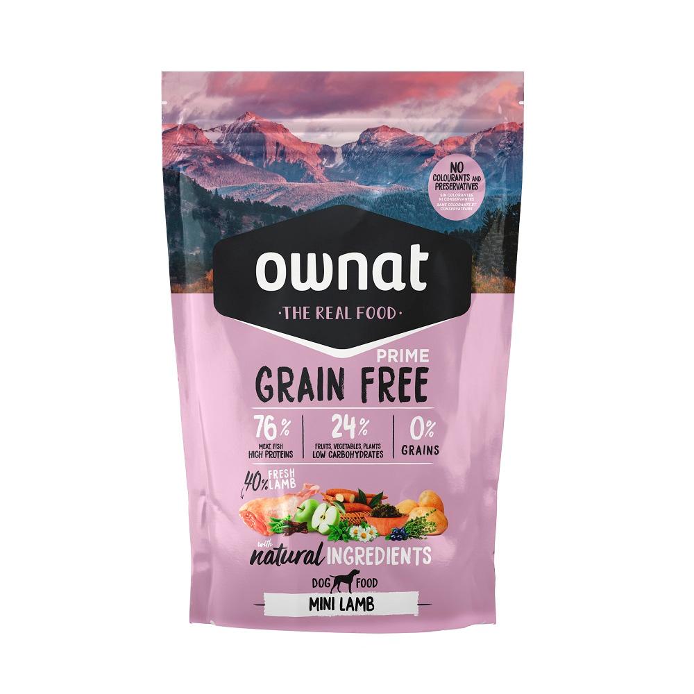 Ownat Mini Grain Free Сухой корм беззерновой для собак мелких пород, с ягненком, 400 гр.