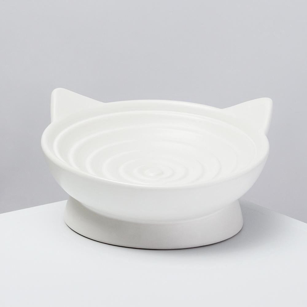 RURRI Миска для кошек Кошечка, 100 мл, 16,5х8,5 см, белая