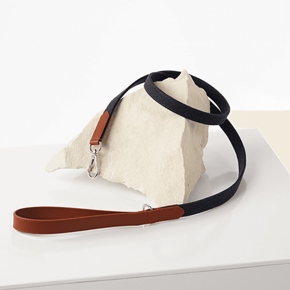 Barq Кожаный поводок Barq - Tesoro Leash, M-XL, 150см, Шоколадно-синий