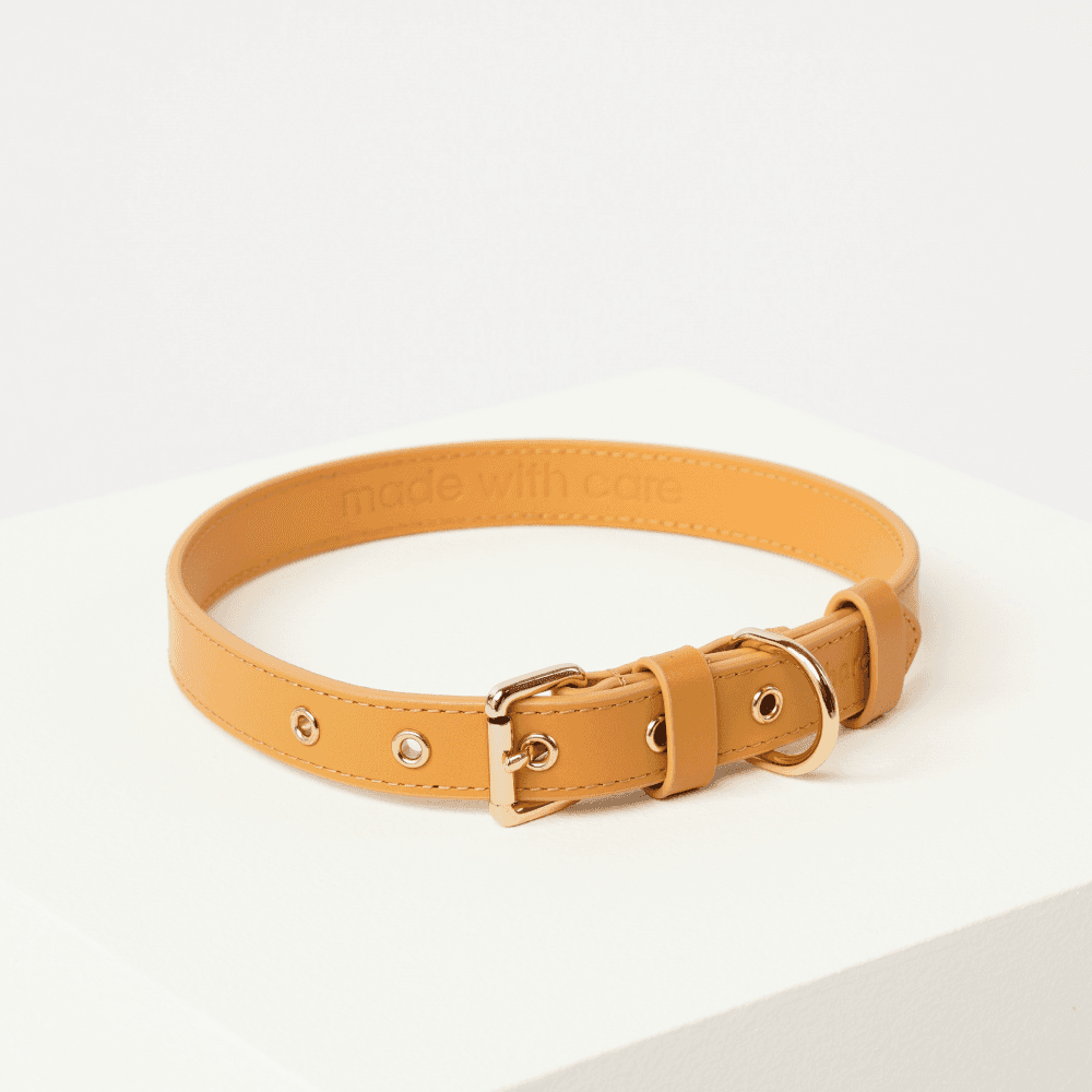 Barq Кожаный ошейник Barq - Oro Collar, S (27-32 см), Миндаль