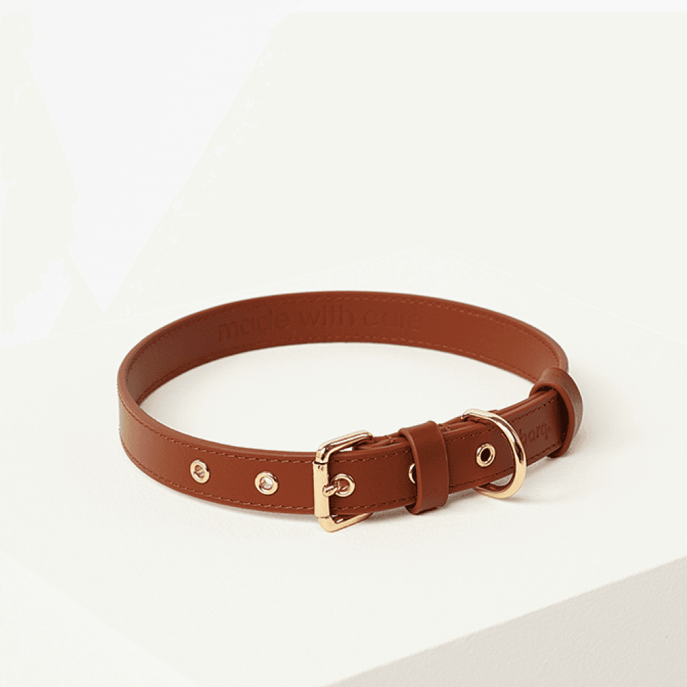 Barq Ошейник для собак кожаный Oro Collar, L, обхват шеи 37-47 см, коричневый