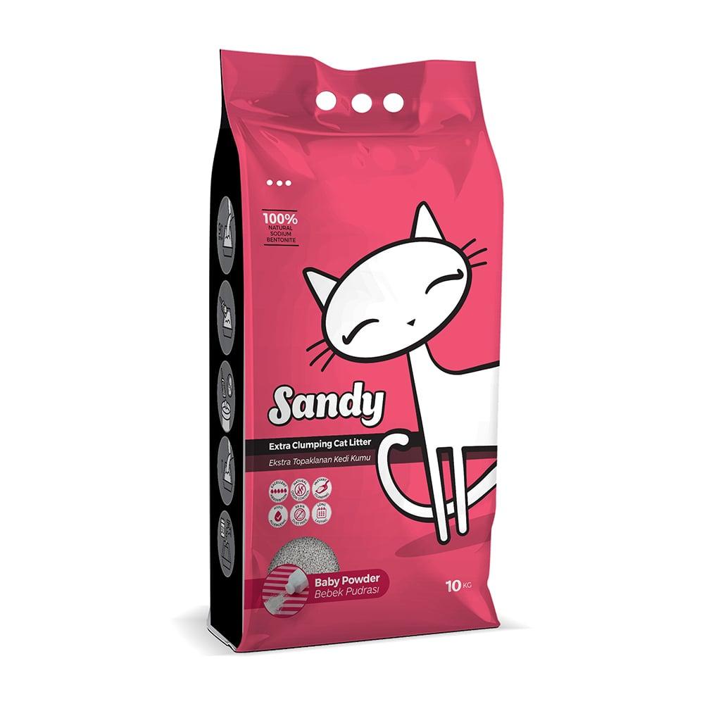 Sandy Наполнитель бентонитовый для кошачьего туалета Baby Powder, 11,65 л (10 кг), с ароматом детской присыпки