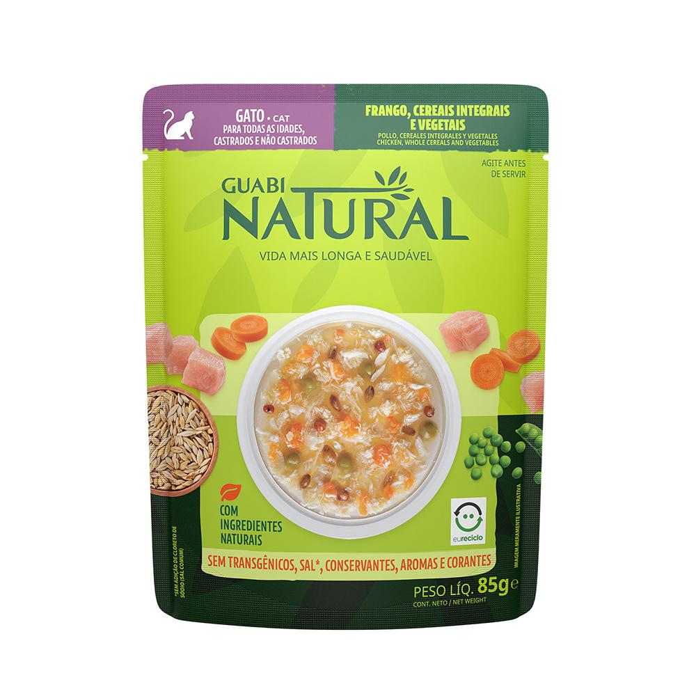 Guabi Natural Natural Cat Влажный корм (пауч) для взрослых кошек, с курицей, цельнозерновыми злаками и овощами, 85 гр.