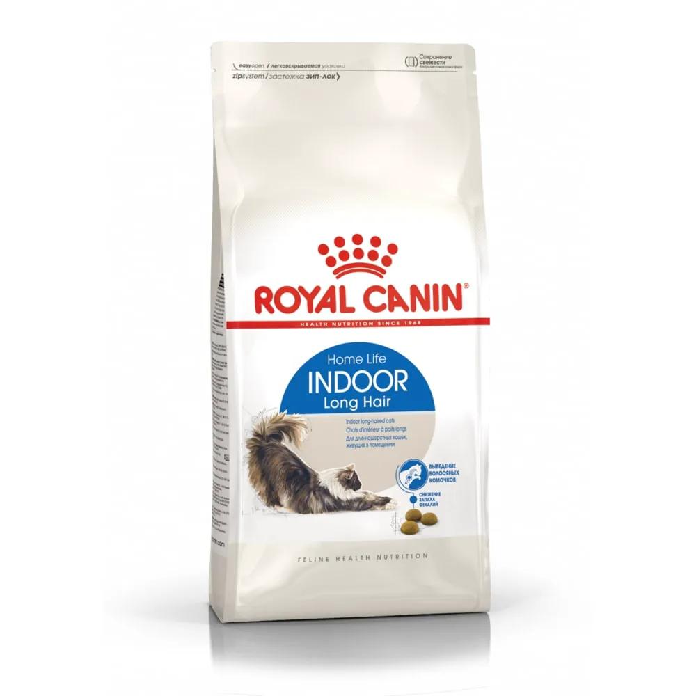 Royal Canin Indoor Long Hair Home Life Сухой корм для длинношерстных кошек в возрасте от 1 до 7 лет, 400 гр.